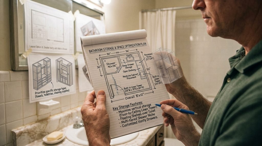 Plan Bathroom Storage Before Construction