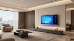 A sleek modern living room with hidden smart home technology, integrated lighting, and minimalist furniture design. (1)