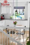 Before and after images showing a home transformed by applying a consistent personal design style