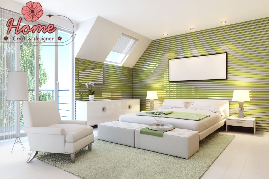 Calming sage green bedroom showing the emotional effect of green in interior design