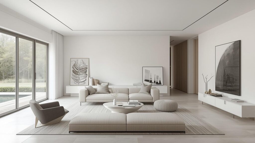 Clutter-free modern living room.