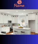Coastal contemporary kitchen in an Australian beach house with white cabinetry and natural textures