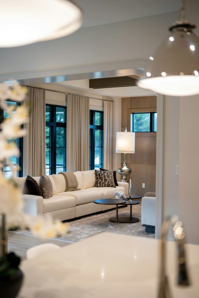 Contemporary home featuring layered lighting.