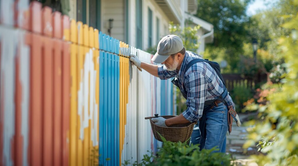 Homeowner performing outdoor home improvement projects that add value task