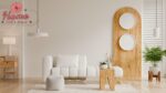 Japandi style bedroom in an Australian home with minimalist timber furniture and neutral tones