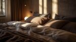 Modern lighting design in a cozy bedroom.