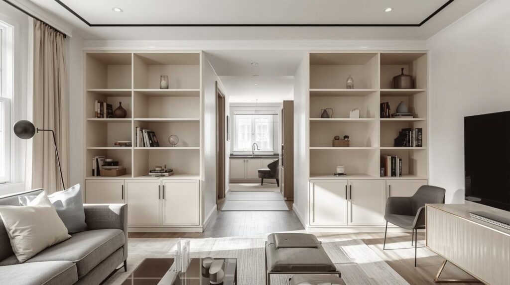 Smart storage solutions in a small apartment.